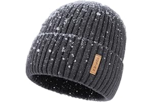 TOP-EX DryKnit™ Waterproof L/XL/XXL Winter Beanie Hat for Men Women Fleece Lined Warm Thermal Knit Watch Skull Cap Cold Weather