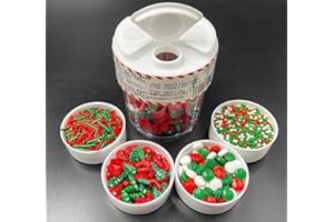 SONSMER Décorations comestibles à 4 compartiments pour gâteaux de Noël - 120 g