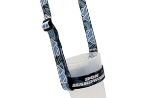 Don Hardware portavasos festival con correa – porta botellas de agua y vasos manos libres, collar sujeta vasos para fiestas, cinturón cuelga vasos, lanyard porta vasos y funda botella