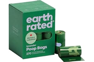 Earth Rated Dog Poo Bags, Guaranteed Leak Proof and Extra Thick Waste Bag Refill Rolls For Dogs, Lavender Scented, 270 Count