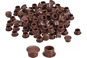 QUARKZMAN 100pz Tappi per Fori di Vite, 10mm(3/8") Dia Tappo Rotondi da Inserire a Pressione in Plastica Ripiani per Mobili Armadietti Credenze, Marrone Rosso