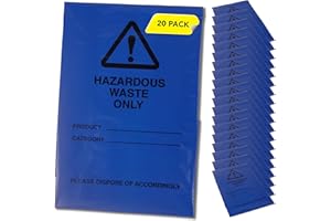 GBBSAFETY Hazardous Waste Bags - Blue - Pollution Control, Dangerous Waste Disposal, Clear and Easy to Identify, Hard Wearing, Domestic & Commercial Use, High Strength, Quality Sack (20)
