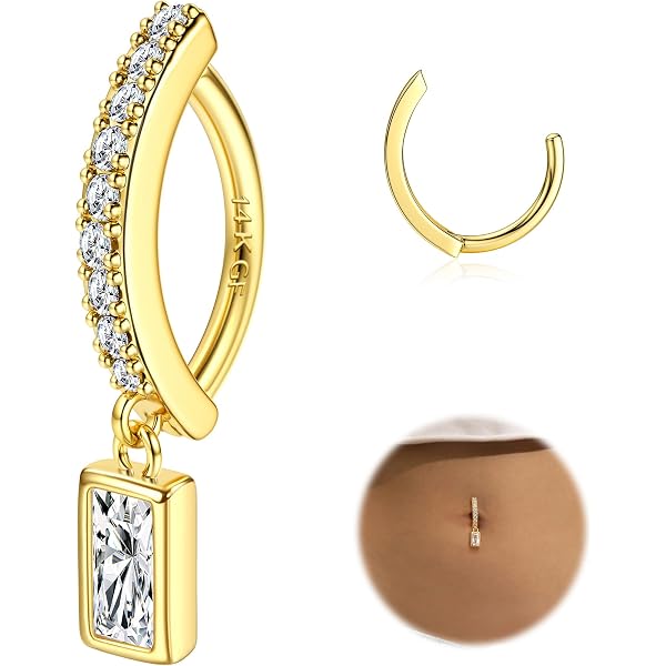 Piercing Nombril Acier Chirurgical 316L Pendentif Zircone Nazar Amulette Porte-Bonheur
