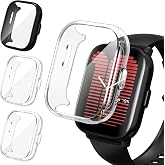 ivoler 3 Pieces Case with Screen Protector for Amazfit Active, Full Protection Protective Case Slim Soft TPU Anti-Scratch Cas