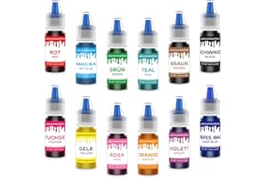 Jelife Coloranti Alimentari 12 Colori, Alta Concentrazione Senza Zucchero Senza Glutine Colorante Alimentare Liquido per Cuocere Decorare, Glassare, Torta, Fondente, Dessert (6ml/bottle)