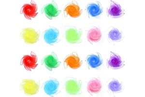 JIANYH 20 Pcs Sensory Scarves, Rainbow Colour Kid Sensory Toys Kid Dance Juggling Scarves Silk-like Fabric Square Scarf Coloured Fabric Play Silks for Kid, Rainbow Cloth Gymnastics Toy.