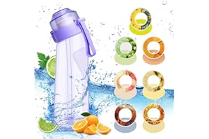 Boletonic Bouteille d'eau parfumée de 650 ml avec 1 capsule de saveur, tasse d'eau de sport anti-fuite avec paille (violet), B-001