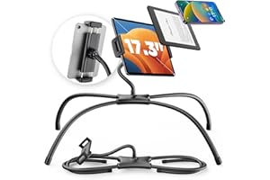 SAIJI Supporto tablet letto, supporto per tablet con design ergonomico migliorato, supporto portatile iPad letto adatto a telefoni, tablet, monitor portatili, Switch e altri dispositivi da 4,7"-17,3"