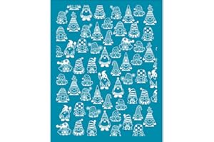 OLYCRAFT 10x12.7 cm Tonschablonen Gnom Muster Siebdruck Für Polymer Clay Zwerg Siebdruck Schablonen Mesh Transfer Schablonen Gnom Mesh Schablone Für Polymer Clay Schmuckherstellung