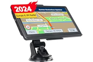 LOVPOI Navigationsgerät für Auto LKW 2024 Navi 7 Zoll - J701 Auto LKW PKW GPS Navigation Testsieger mit Europa UK 52 Karte Kostenloses Upgrade Sprachführung Blitzerwarnung Fahrspurassistent POI