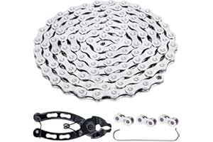YBEKI Chaîne Vélo 9/10/11/12 Vitesses Haute Performance | Anti-Rouille EN 14872 avec 3 Maillons Rapides & Outil Pro | Compatible Shimano/SRAM (1/2"x11/128" 116L)