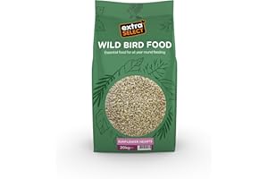 Extra Select Sunflower Hearts Bird Food 20kg - Husk-Free, Bakery Grade, Premium Wild Bird Seed