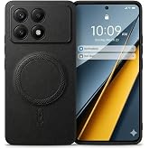 POCO X6 PRO i&ccedil;in Magsafe İle Uyumlu Premium Deri G&ouml;r&uuml;n&uuml;ml&uuml; Kılıf Kamera Korumalı SİYAH