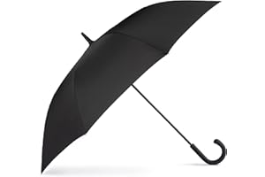 VOGUE Paraguas largo de Hombre. Paraguas Negro. Sistema antiviento y con Acabado Teflón. Gran funcionalidad y Resistencia. Semi automático (Apertura automática, cierre manual).