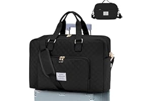 BOXSAM Reisetasche Damen, Sporttasche Handgepäck Tasche Weekender Bag Mit Trolleyhülle, Wasserdicht Travel Bag Duffle Bag Fitnesstasche Trainingstasche Frauen Kliniktasche für Reise Gym,Schwarz