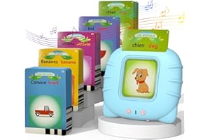 Felly Zabawka dla dzieci 2, 3, 4, 5 lat, francuskie gadające karty Flash, gry edukacyjne, zabawki edukacyjne z kartami, 112 arkuszy 224 słów, zabawka Montessori, urodziny, dziewczynka, chłopiec,