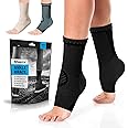 POWERLIX Ankle Support Brace 2 Pack, Ankle Brace for Men/Women/Kids, Support for Ligament Damage, Sports Protect, Injury Recovery, Plantar Fasciitis Foot Socks with Arch Support