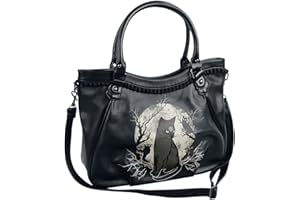 Banned Alternative Hecate In Full Moon Mujer Bolsa de Mano negro-blanco 100% poliuretano