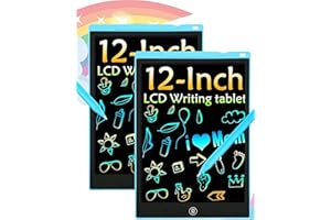 PBEKNCO 2 Pack Bunte LCD Schreibtafel, 12 Zoll LCD Schreibtablett für Kinde, Maltafel Kinder Elektronisch Spielzeug ab 3-8 Jahre alt Junge Mädchen, Löschbar Mal Tablet Kinder Weihnachtsgeschenke