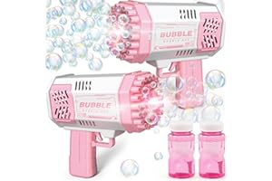 Beria Toys for 3-8 Year Old Kids Boys: 2 Pack Rocket Bubble Gun Bubble Machine Gifts for Age 3 4 5 6 7 8 Years Old Kids Birthday Presents Toy for Toddlers Outdoor Garden Party Games Bubble Maker
