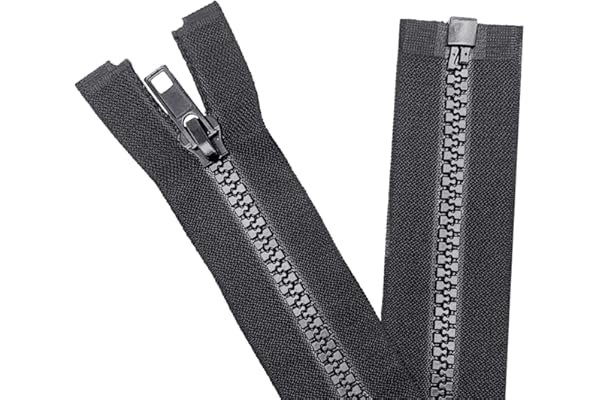 Sawaoke 2PCS N°5 66 cm Veste de Séparation Zip pour la Couture - Zip en Plastique Noir pour Manteau - Tailleur DIY Vêtements/Sacs Outils de Couture
