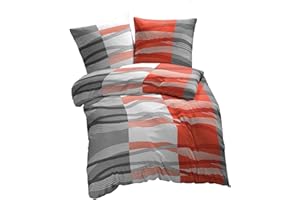 ETÉREA HIMMLISCHE QUALITÄT etérea Microfaser Bettwäsche Hunter Streifen 140x200 2er Set - Bügelfrei mit Reißverschluß - Allergiker geeignet nach Oekotex 100-140 x 200 + 70 x 90 cm - Orange