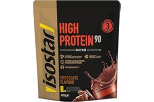 ISOSTAD HIGH PROTEIN 90 CHOCOLATE, Proteine del latte e vegetali, Fonte di vitamine e minerali, Per la crescita della massa muscolare, Alto valore biologico, 400 gr