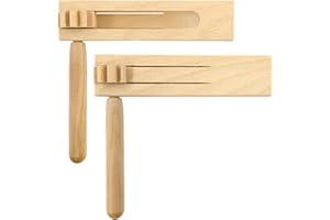 MEANJU Cricchetti in Legno per Spinning 2 Pezzi, Cricchetto Rotante in Legno, CRicchetto a Sonagli in LEgno, Strumento Musicale per Bambini, per Eventi di Giochi, Eventi Sportivi