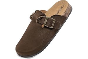 OTOEPAZM Sabot Uomo Ciabatte Donna,Zoccoli in Pelle con Sottopiede in Sughero,Sandali Uomo/Donna Pantofole in Pelle Scarpe da Giardino Traspirante