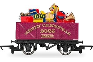 Hornby Wagon Car - R60316 Christmas Wagon 2025 - Era 2 Train Toy, 00 Gauge Carriage for Train Set, Rolling Stock for Adults - 1:76 Scale, Red/Multi