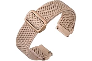 ANNEFIT Stretchy Nylon Watch Strap for Men Women, Adjustable Elastic Watch Band with Quick Release, Replacement Wristband 16mm 17mm 18mm 19mm 20mm 22mm 24mm
