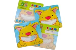 Nom Nom Kids | Yellow | Reusable snack bags x 4 | Cute Monster Design | perfect for toddler snacks, baby led weaning and kids snacks | small ziplock bags for food