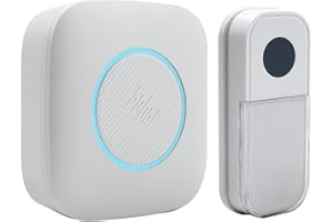 Uni-Com Wireless Portable Door Chime, 150m Operating Range, 30 Different Chimes, LED Colour Change Chime Alert, Easy Install