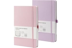 ‎HOMEMARS HOMEMARS Notizbuch, Notebook, a5 Kariert, Journal buch, Notizblock a5, Notizblock, Notizbücher A5, 100GSM, 200 Pages, 2 Stück, Notizbuch Kariert,Leder Hardcover