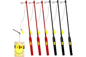 Shengruili 6 Pack led laternenstab,Laternenstab mit LED,Laternenstab led Kinder,Laternenstäbe,für Kinderpartys,St Martin,Halloween,Weihnachten,Laternenumzüge,Martinsumzüge,Kostümpartys