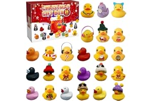 BUKBAS Rubber Duck Advent Calendar 2025, 24 Days Christmas Countdown Calendar with Rubber Ducks Bath Toys for Boys Girls, Fun Holiday Gifts, Christmas Decoration Party Favor Gifts