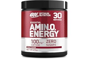 ‎OPTIMUM NUTRITION Optimum Nutrition Amino Energy Pre Workout Powder, Energy Drink mit Aminosäuren, BCAA, L-Glutamin und L-Leucin, Vitamin C und Koffein, Frucht-Mix-Geschmack, 30 Portionen, 270 g