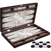General Ancient World Map Leather Backgammon - 49cm x 30cm x 6.2cm, Ages 8 and Over, Abstract Strategy, 1 Player