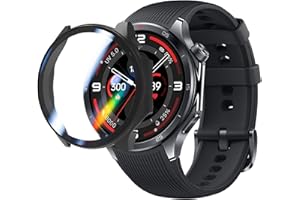 Rojeuinn Etui do Oneplus Watch 3 47 mm Etui ochronne z osłoną ekranu, PC Twardy 360° Ultra cienki pokrowiec ochronny Odporny na zarysowania Odporny na kurz - Czarny