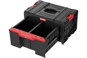 Qbrick System Werkzeugkoffer Pro Drawer 1 Toolbox 2.0 Basic Black Werkzeugkasten mit tiefer Schublade Robust Automatische Blockade Modular