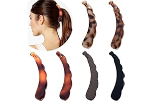 EYEGLA 6 Stück Große Bananenspangen Bunten Bananen Haarspange für dickes Haar,Rutschfeste Pferdeschwanz Halter Clip für Damen und Mädchen