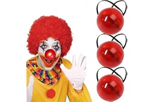 liuer 3PCS LED Nariz Payaso,Nariz de Payaso,Nariz Roja para Niños y Adultos Máscara de Dibujos Animados Role Play Nose Props