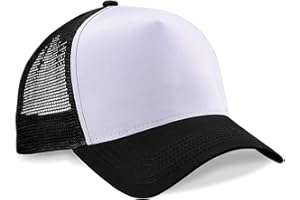 Beechfield Vintage Plain Snap-Back Trucker Cap - Classic Retro Style Hat