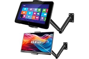 MSDONG Tablet-Wandhalterung,tragbare Monitorständer Wandhalterung für 15,6'',Wandständer Halterung für ipad,verstellbare und Faltbare Halterung für Kindle,iPad Pro Air Mini,Galaxy Tab,4,7''-13“ Gerät
