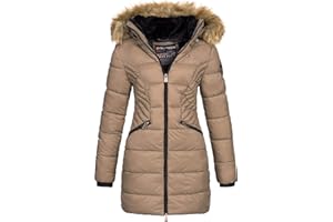 Geographical Norway Abeille Lady - Parka Cálida Para Mujeres En Otoño Invierno - Abrigo Fino Con Capucha De Piel Sintética - Chaqueta A Prueba De Viento - Rego Elegante Ide