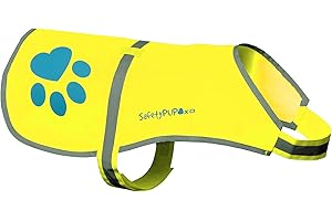SafetyPUP XD Hund Warnweste, Größen passen Hunde 14 lbs bis 130 lbs Neon Gelb Klein