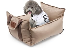 NUKDEY Łóżko samochodowe dla psów i kotów, wysokiej jakości bezpieczne materiałowe, uniwersalne legowisko dla zwierząt domowych z pogrubioną poduszką i pasem bezpieczeństwa (haki)