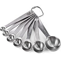 U-Taste 18/8 Edelstahl Messlöffel 7 Stück, Metall Messlöffel für Backmessen Trockenrationen und Flüssigkeit…