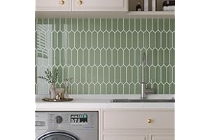VaryPaper Piastrelle Adesive Cucina Esagono Lungo Verde 30.5cmx30.5cm 10 Pezzi 3D Adesivi per Piastrelle Mattonelle Adesive Bagno Impermeabile Pannello Paraschizzi Adesivo Muro Cucina Camino Scale