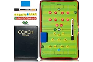 CREADY® Ardoise d'entraînement de football Premium - Dossier tactique pour l'entraînement - Cadeaux aux entraîneurs - Les tableaux contiennent des fiches magnétiques et un marqueur
